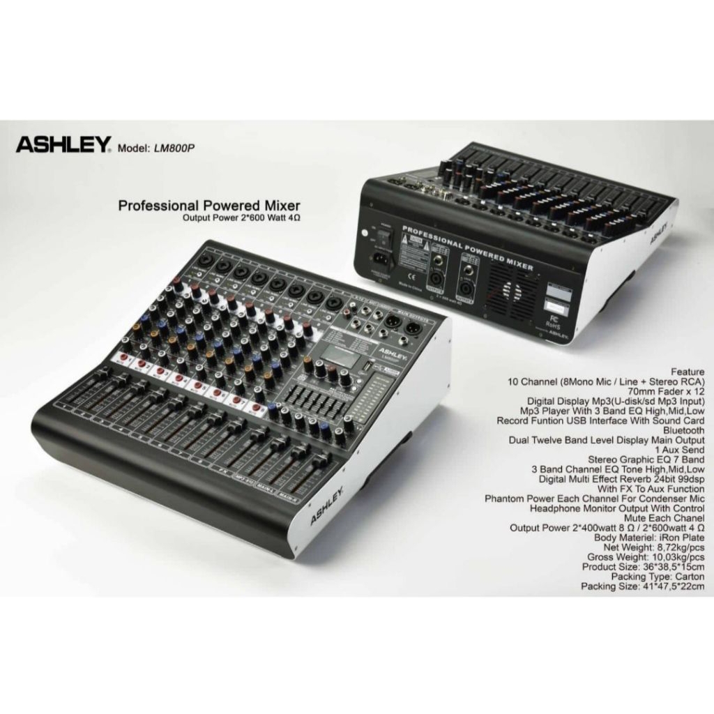 POWER MIXER ASHLEY LM800P ORIGINAL 8 CHANEL