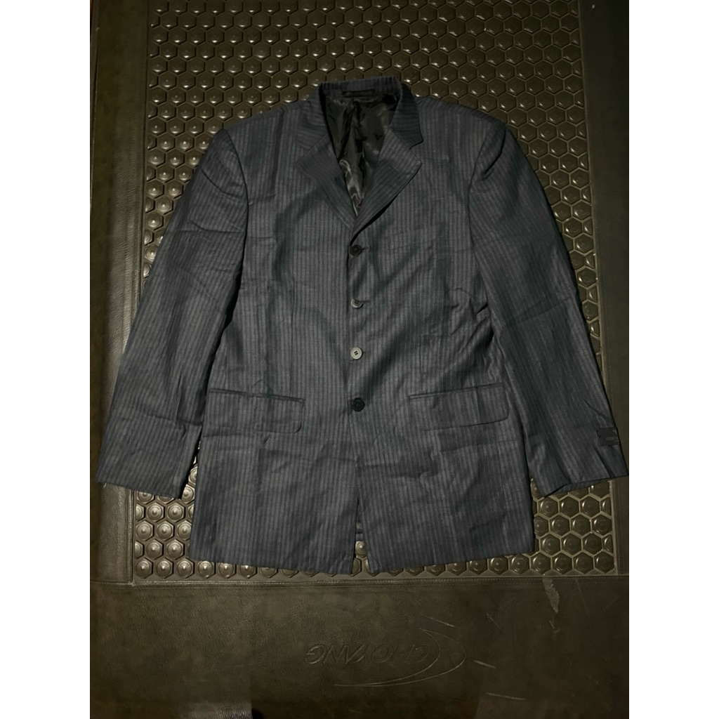 BLAZER JAS LUXURY GIORGIO ARMANI MEWAH BRANDED motif salur abu