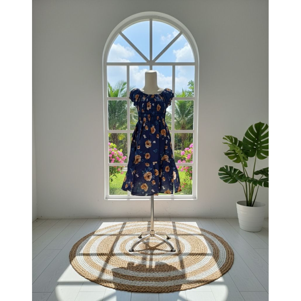 Dress Kerut Dada Canda Daster Payung Canda