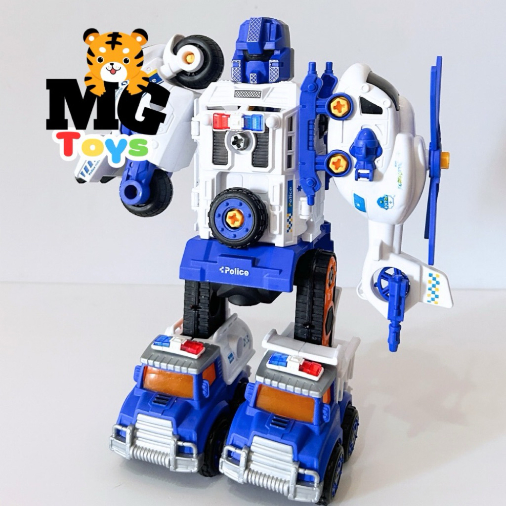 Mobil Mobilan Polisi Robot Set Isi 5 Pcs