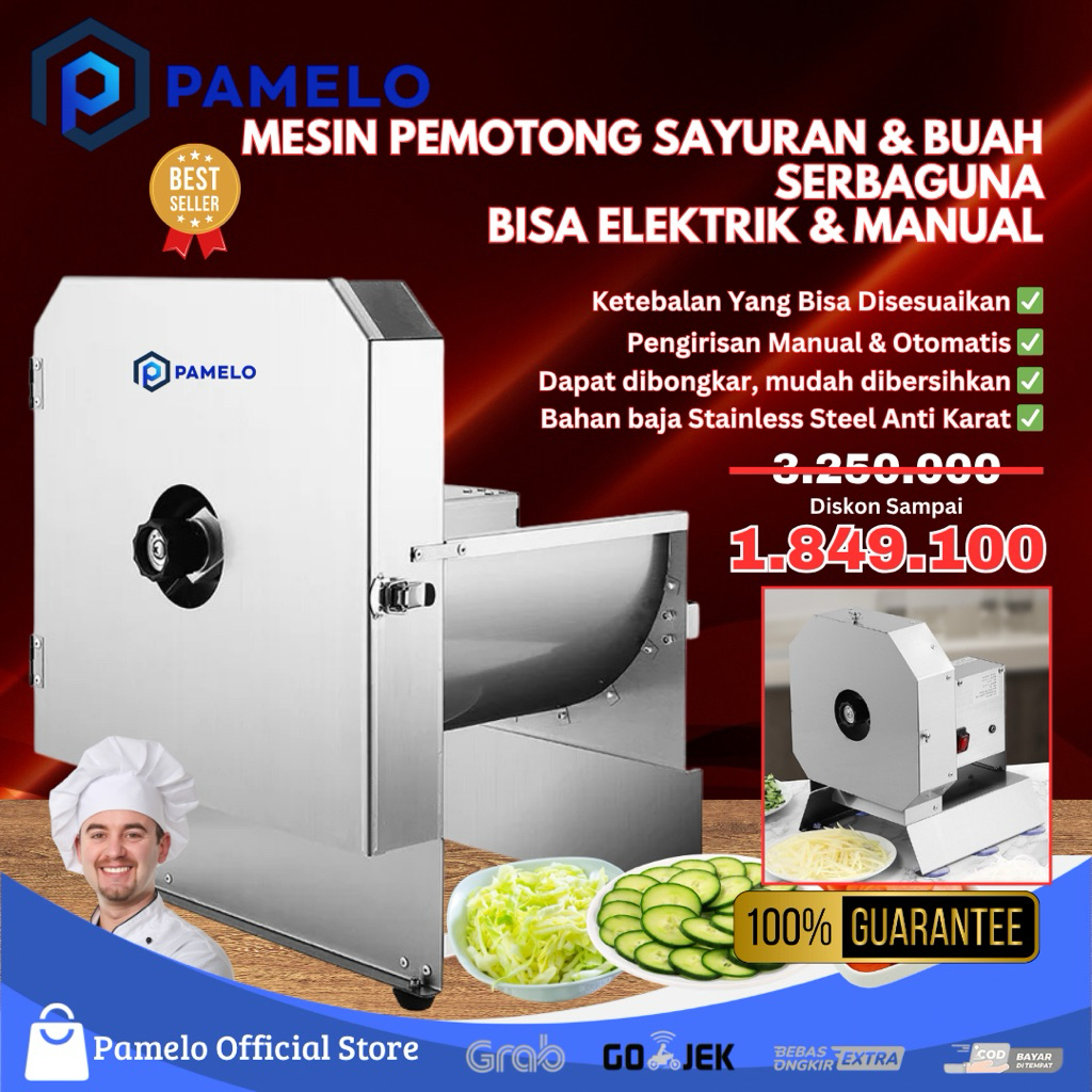 Mesin Pemotong Pengiris Sayuran Elektrik Mustofa Iris Bawang Kentang Wortel Basreng Multifungsi Slic