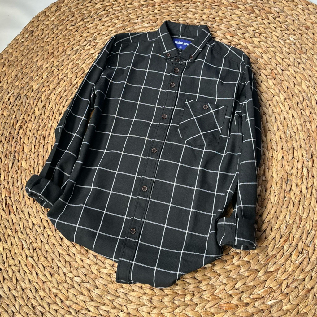 (BISA COD) Daily 030 Kemeja Flanel Terlaris Lengan Panjang Pria Wanita Hem Premium Quality Kameja Ke