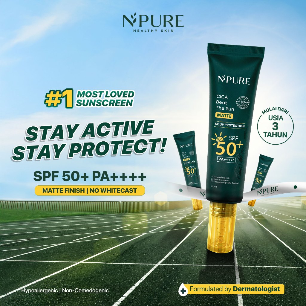 SUNSCREEN MATTE - NPURE Sunscreen Cica Beat The Sun Matte SPF 50+ PA++++/ REAL SPF / NO WHITECAST / 
