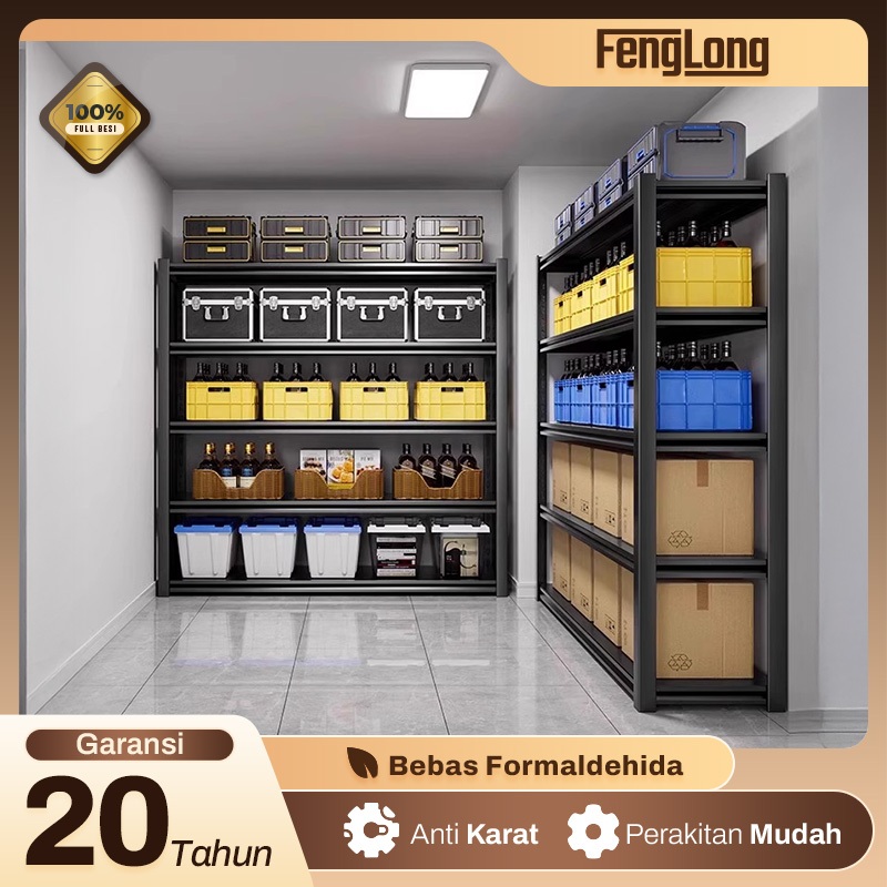 Rak Susun Serbaguna - Rak Susun Besi - Rak Besi Siku 5 Susun - Rak Besi Susun 4 Tingkat