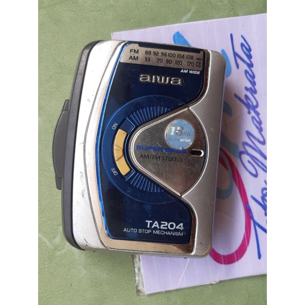 walkman radio AIWA SUPER BASS TA204 jadul lawas lama langka off mati