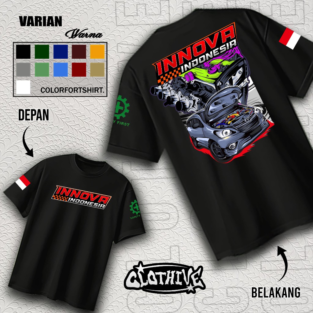 KAOS CLOTHIVE- KAOS INNOVA INDONESIA - KAOS INNOVA INDONESIA PRIA DAN WANITA - TERBARU DAN TERLARIS