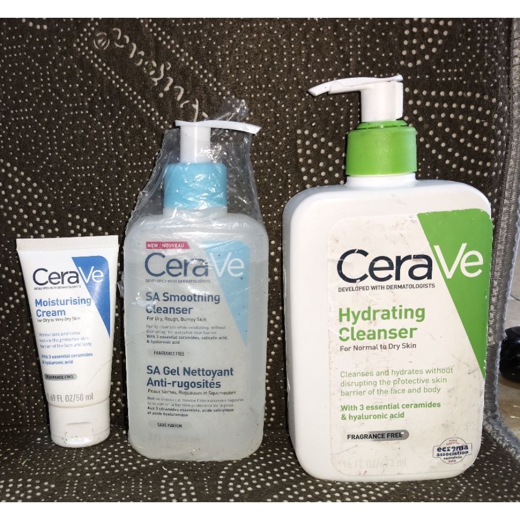 [New] Cerave moisturizer cream 50ml | Cerave hydrating cleanser 475 ml | cerave SA smoothing cleanse