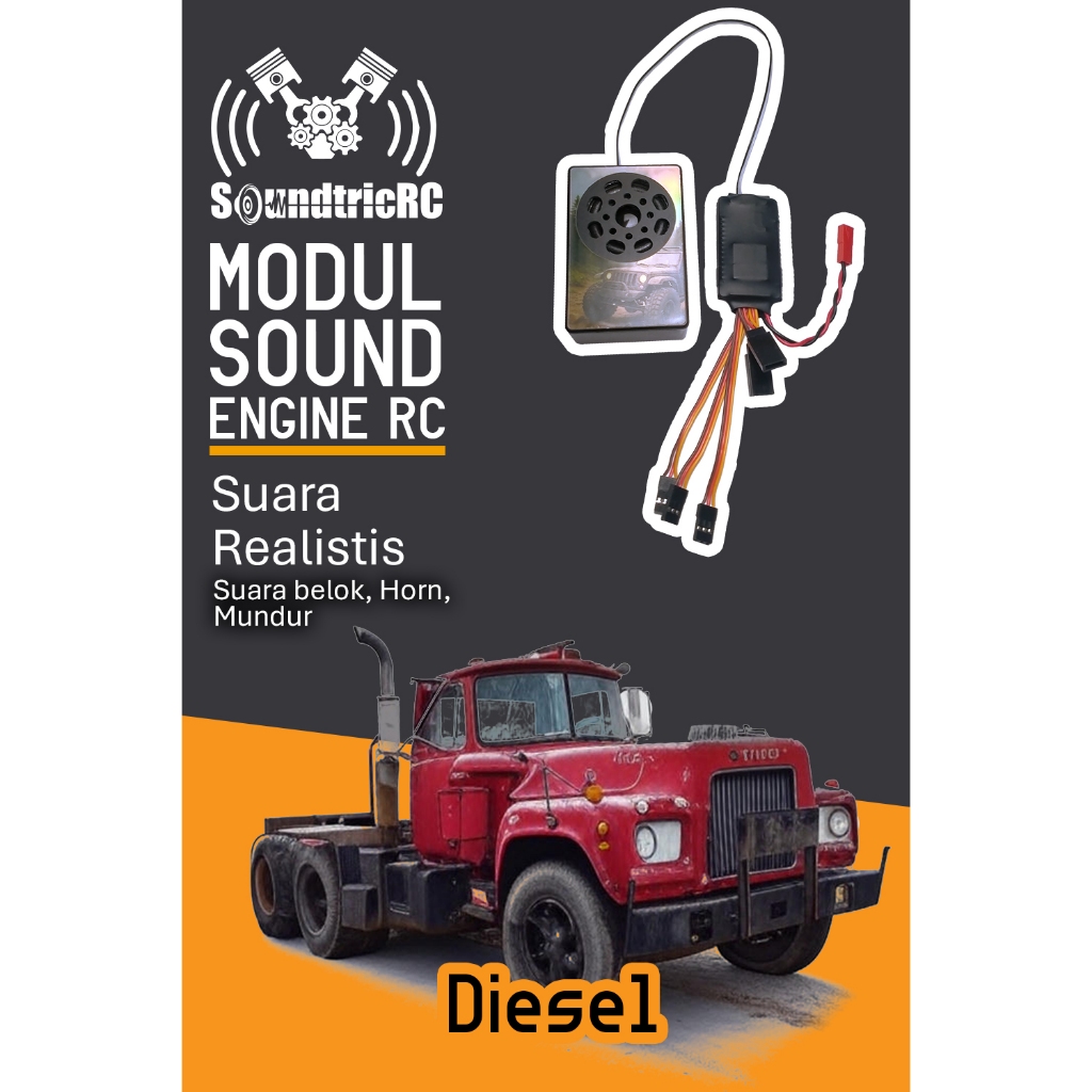 efek suara mesin realistis untuk mobil/truk RC truk Diesel