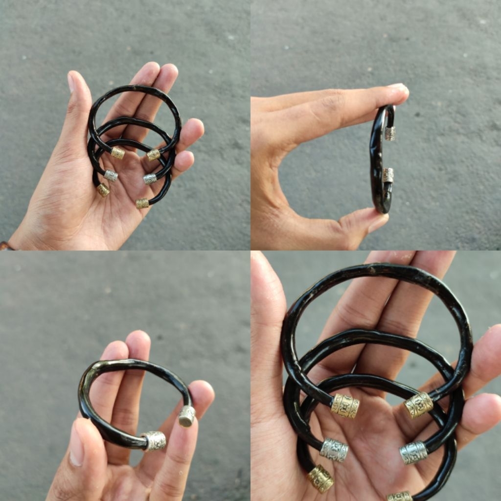 Gelang Akar Bahar Hitam Model C Variasi Alpaca Asli Berkualitas / Akar Bahar Asli