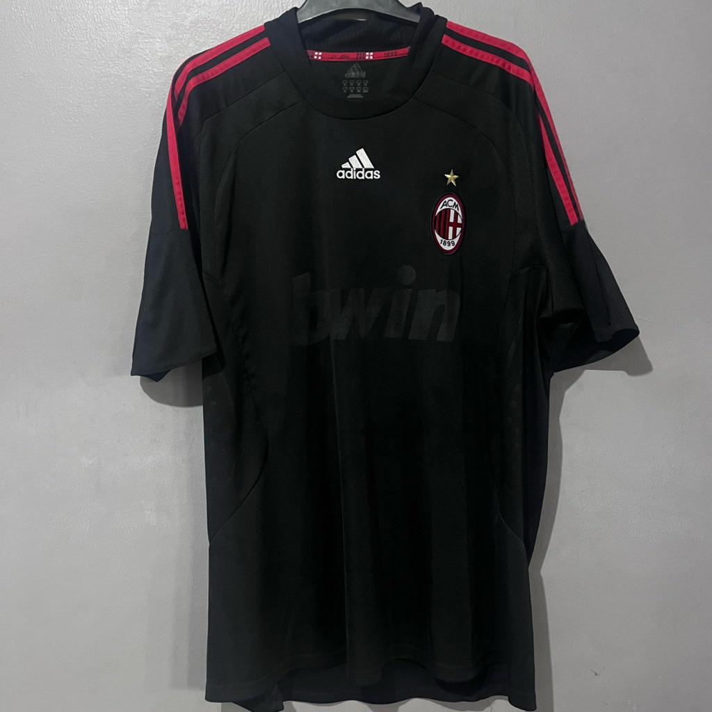 Jersey Adidas AC Milan 2008 Vintage Authentic Soccer Jersey Large Retro Football Bwin Black