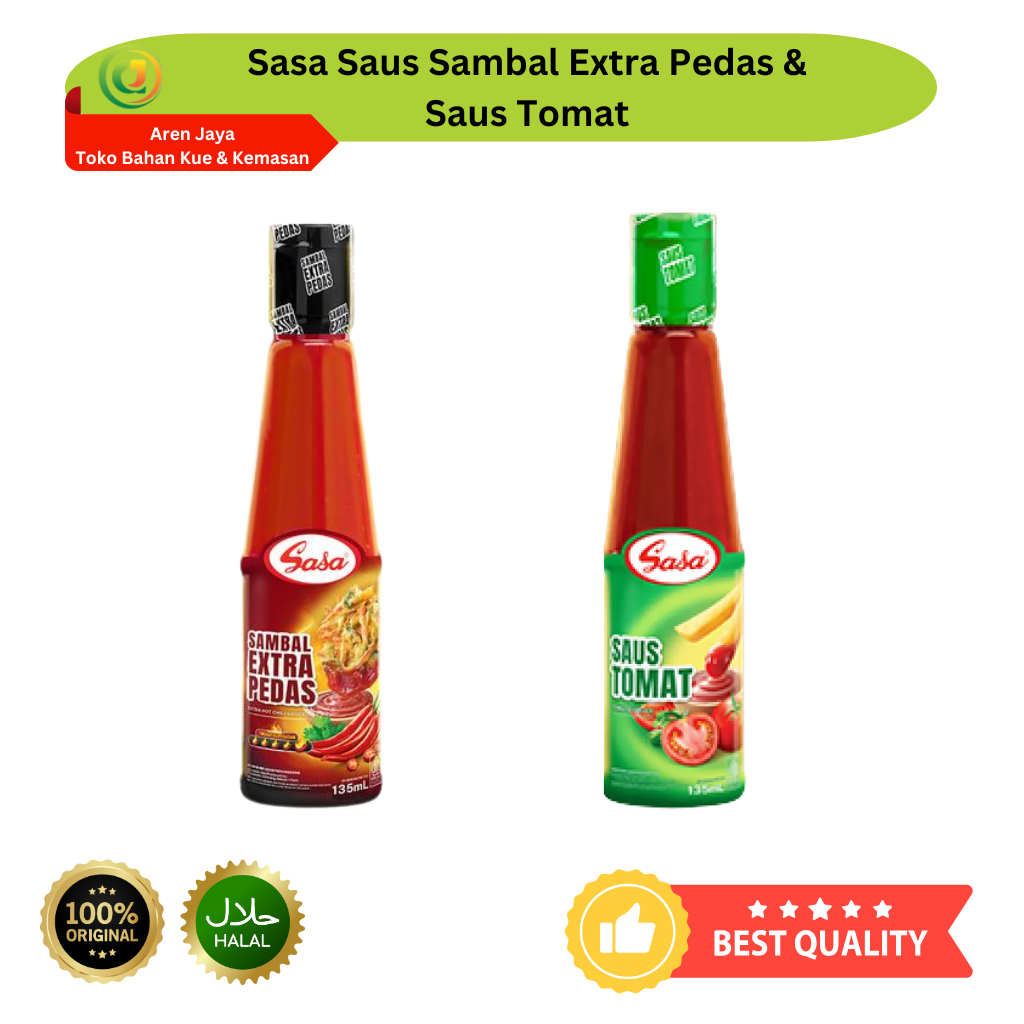 Sasa Saus Sambal Extra Pedas Saus Tomat Saus Botol Kemasan 135 Gram Original