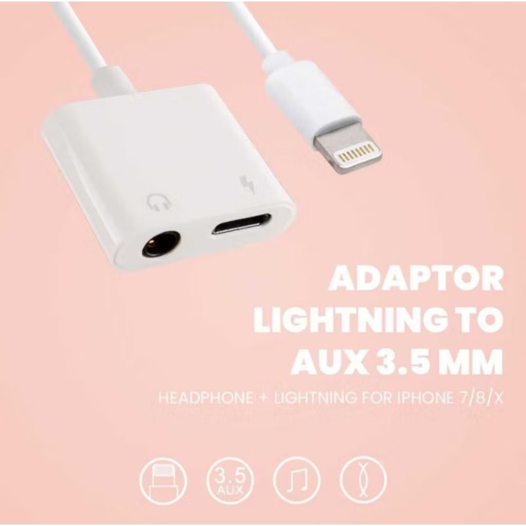kompatibel for Splitter Iphone 2 in 1 Lightning Fast Charging Audio Jack Mic Adaptor Splitter