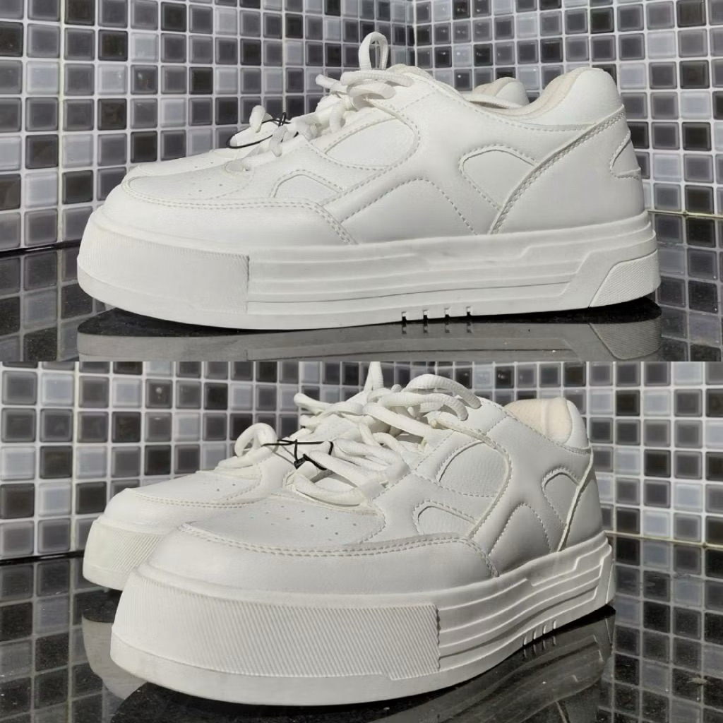 ZARA SEPATU RETRO TRAINERS PUTIH BARU ASLI ORIGINAL