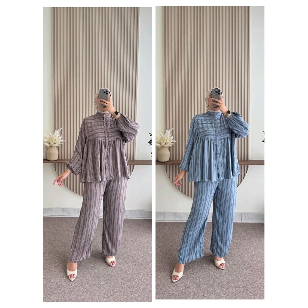 Luna oneset by Anisa fashion/ luna one set Annisa/ setelan baju muslim wanita/ set baju wanita lenga