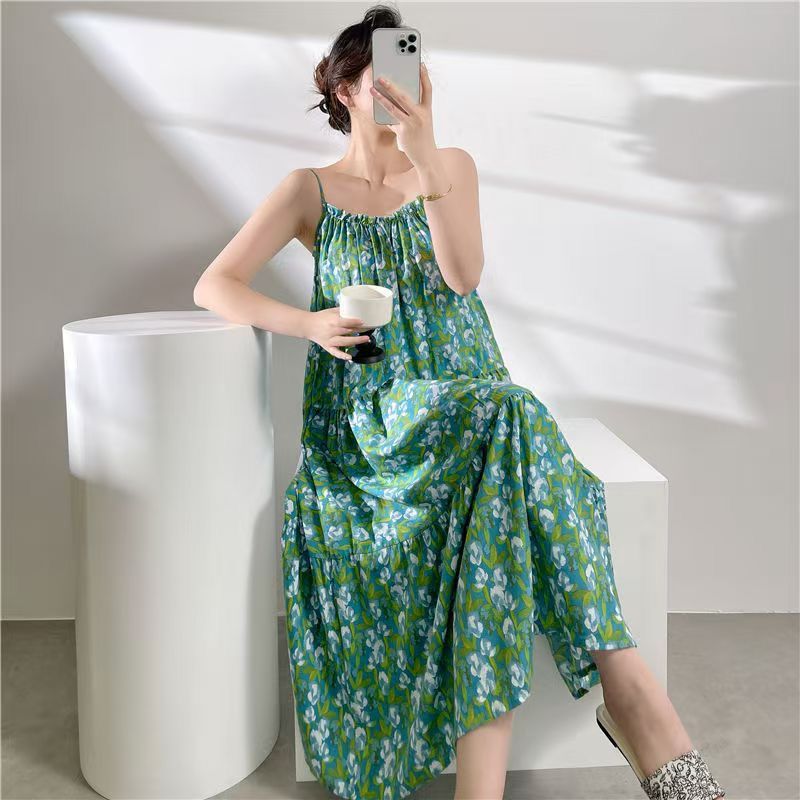 Daster Panjang Korean Style Import Premium Korea Wanita All Size Kekinian Baju Tidur Tanpa Lengan