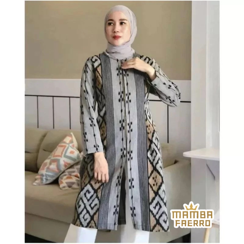 Tunik Outer Tenun Batik - Gaya Etnik Modern, Kualitas Terbaik dari Mamba Faerro Tenun