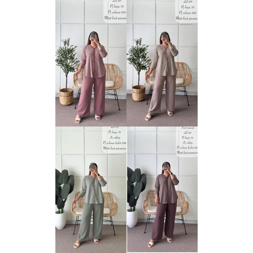 ONESET ANISA/ONESET KNIT PREMIUM/ONESET BORDIR KNIT/SET KNIT KALONG/SETELAN KNIT PANJANG/SET KNIT JU