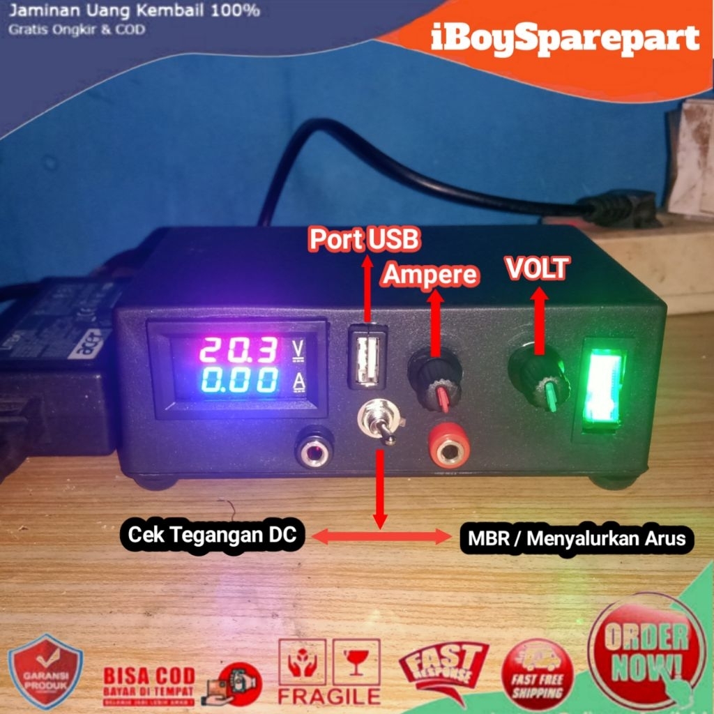 (DIY V2) Power Supply PSU MBR 5 Ampere Plus Adaptor 12V