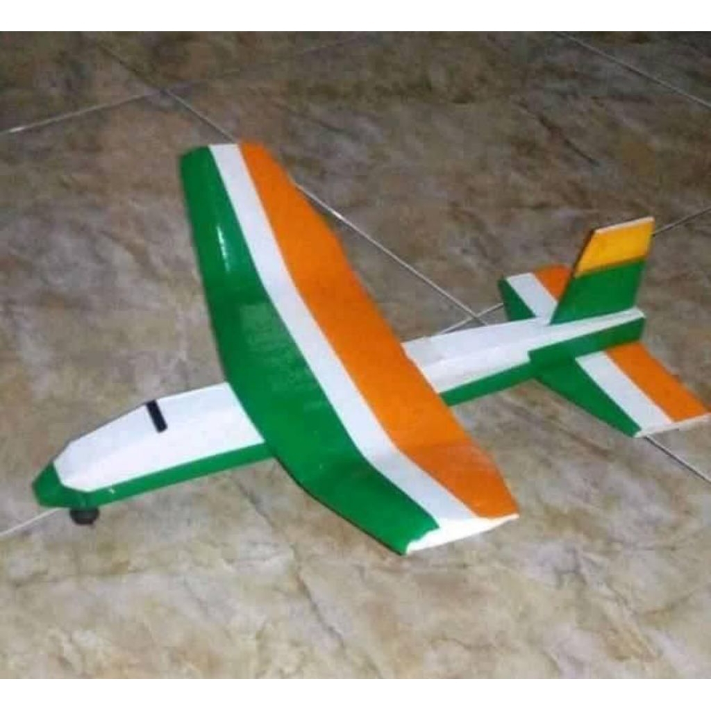 mainan pesawat gabus/styrofoam lempar paket 50 pcs