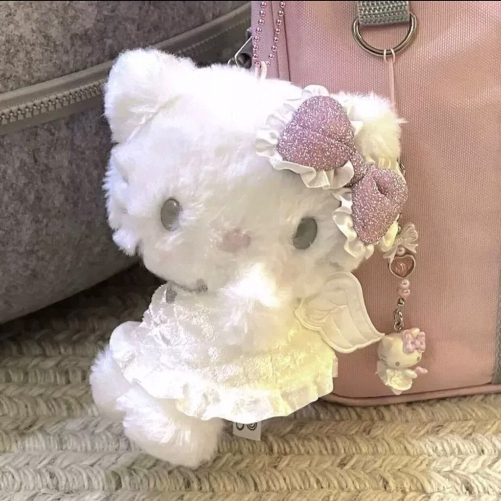 READY bagcharm hello kitty angel white sanrio boneka plush melody usahana sugarbunnies keychain gant