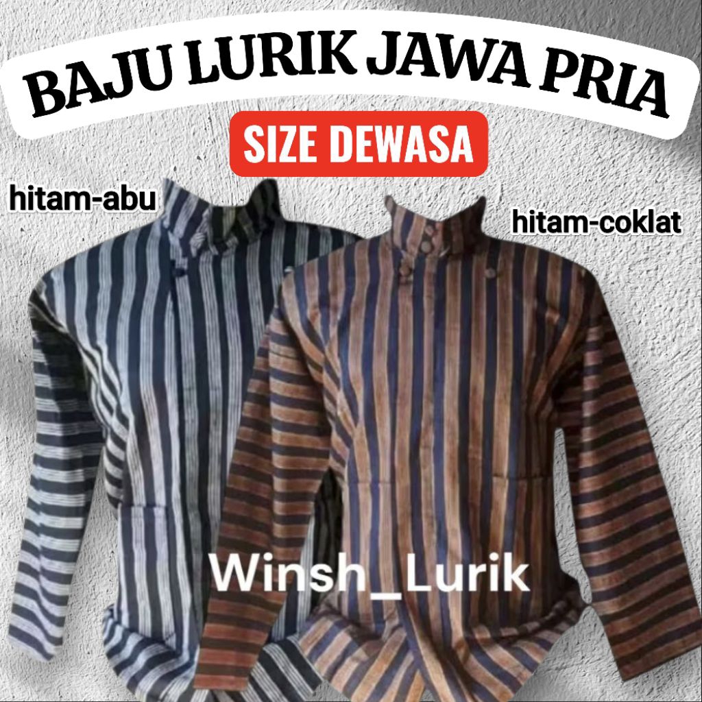 Baju lurik jawa pria /size dewasa/ Baju adat jawa / Baju lurik pria / baju lurik dewasa
