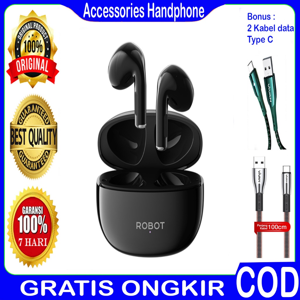 Headset Earphone Wireless Robot Flybuds T10