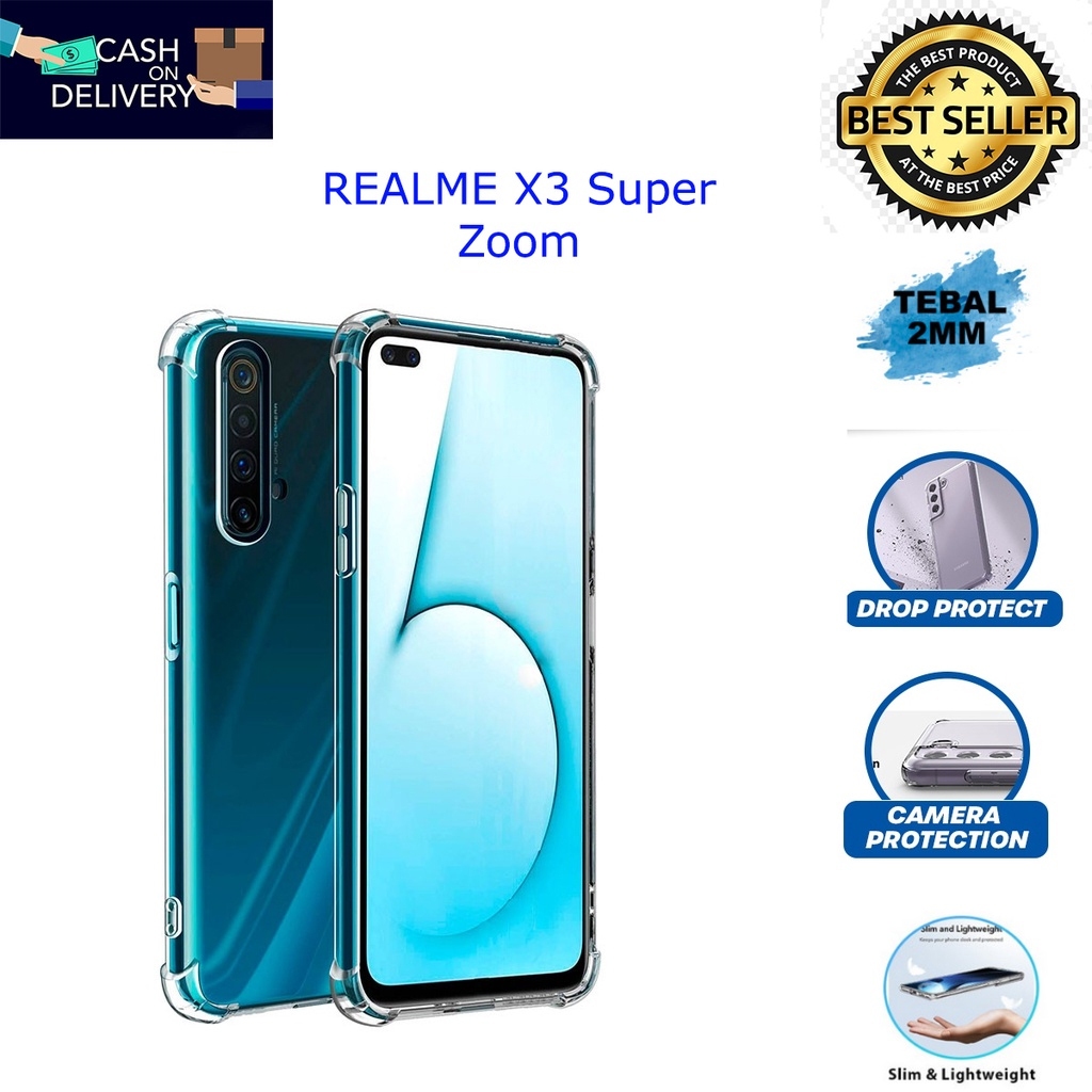 Case REALME X3 SuperZoom Casing Clear HD KETEBALAN 2MM BENING TRANSPARAN TPU Premium Softcase