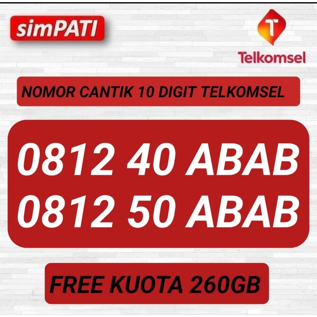 NOMOR CANTIK SIMPATI 10 DIGIT TELKOMSEL 10 DIGIT PRABAYAR