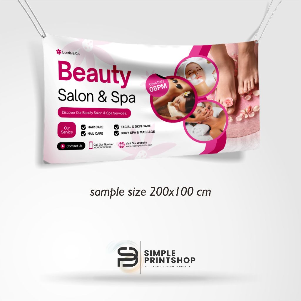 Spanduk Banner Salon dan Spa Free Custom Design