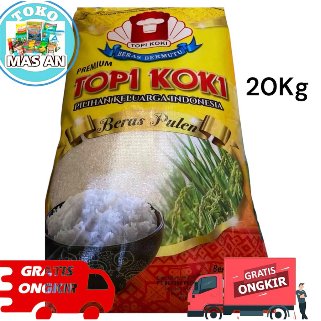 Beras Topi Koki 20 Kg | GRATIS ONGKIR INSTAN