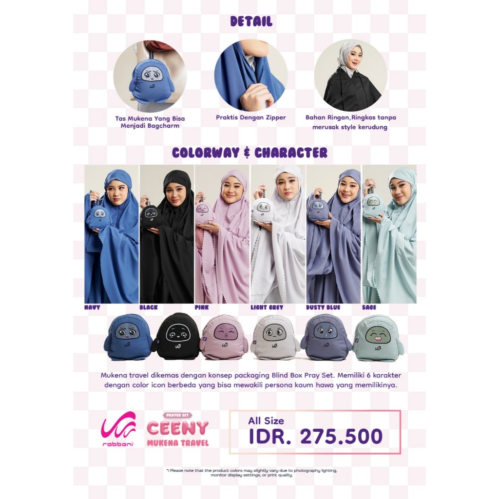 RABBANI - MUKENA TRAVEL DEWASA MUKENA PREMIUM CEENY ORIGINAL RABBANI