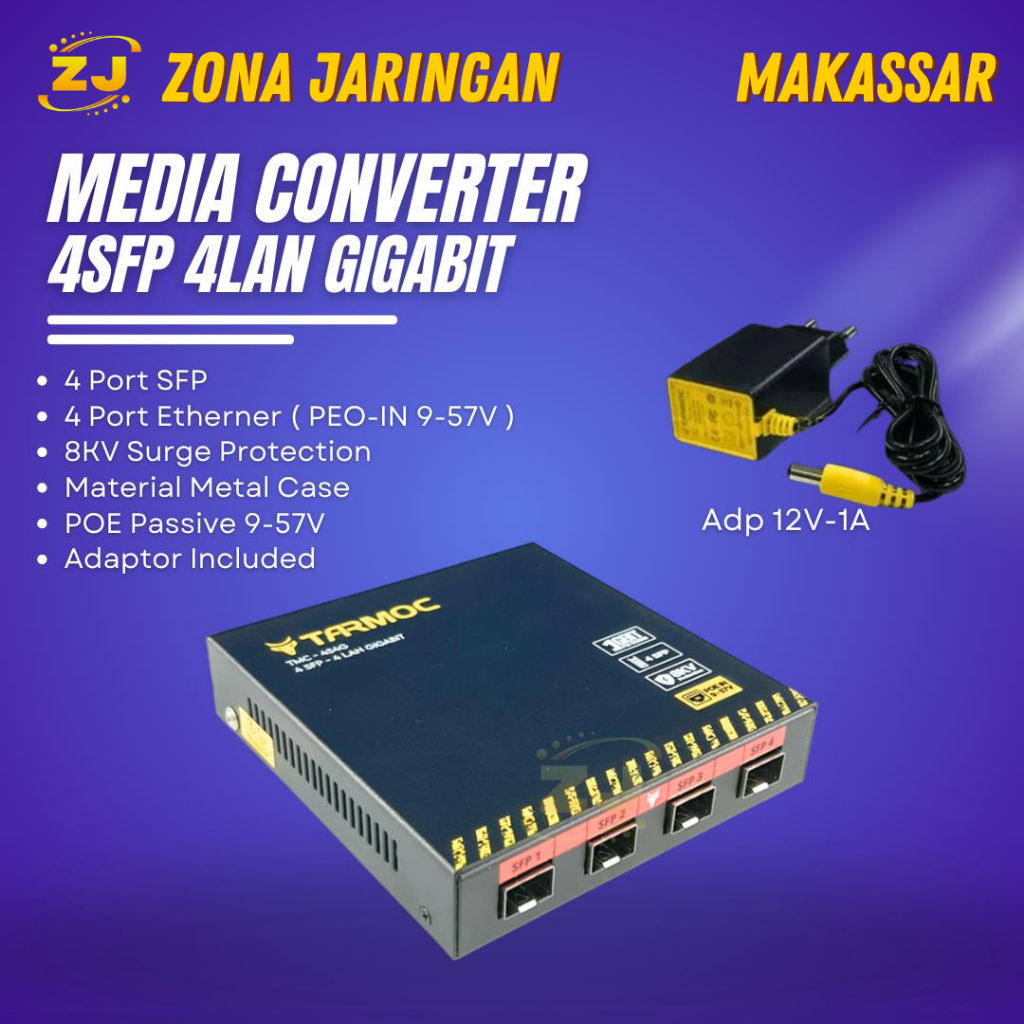 Switch 4 Port Gigabit + 4 SFP Uplink POE | Switch Hub 4 Port Unmanaged