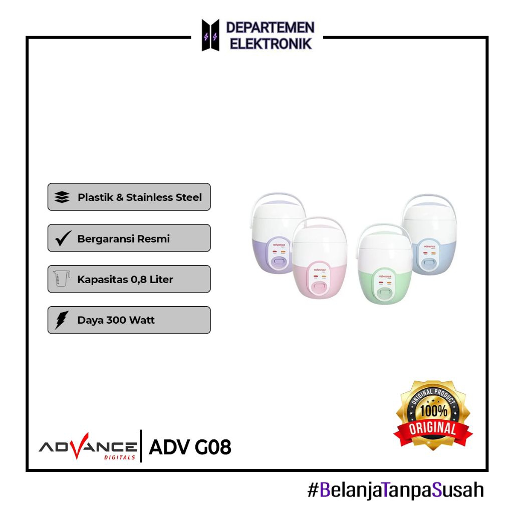 RICE COOKER ADVAN G08 ANTI LENGKET 1 Liter