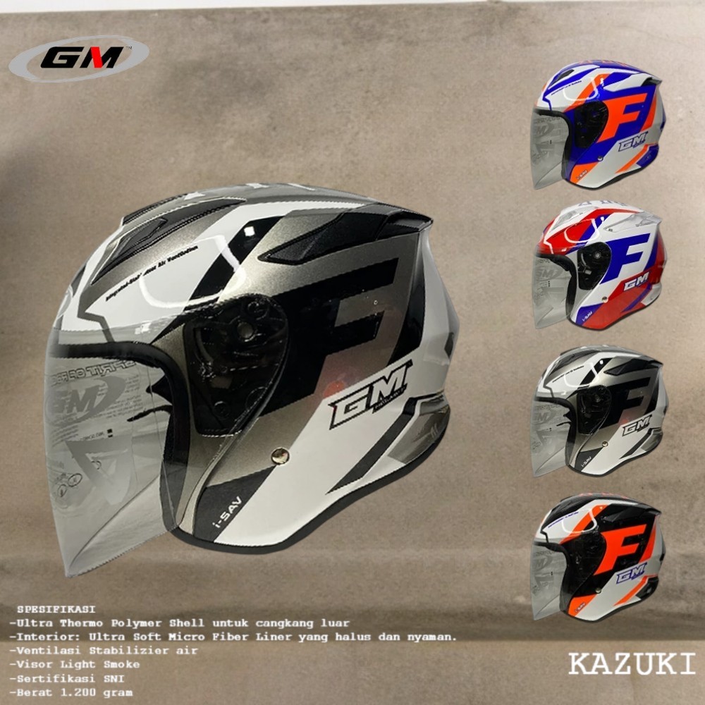 HELM GM KING FIGHTER MOTIF KAZUKI HALF FACE SNI