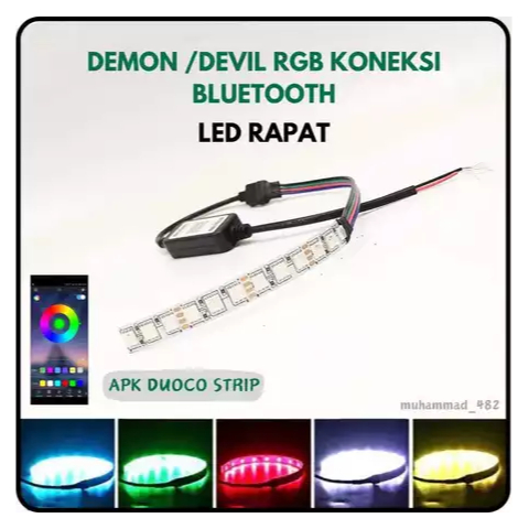 LAMPU LED DEMON RGB ANDROID/ DEVIL RGB KONEKSI HP BLUETOOTH LED RAPAT