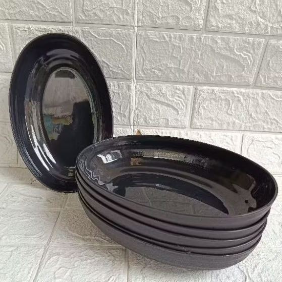 clio piring oval cekung plastik warna hitam