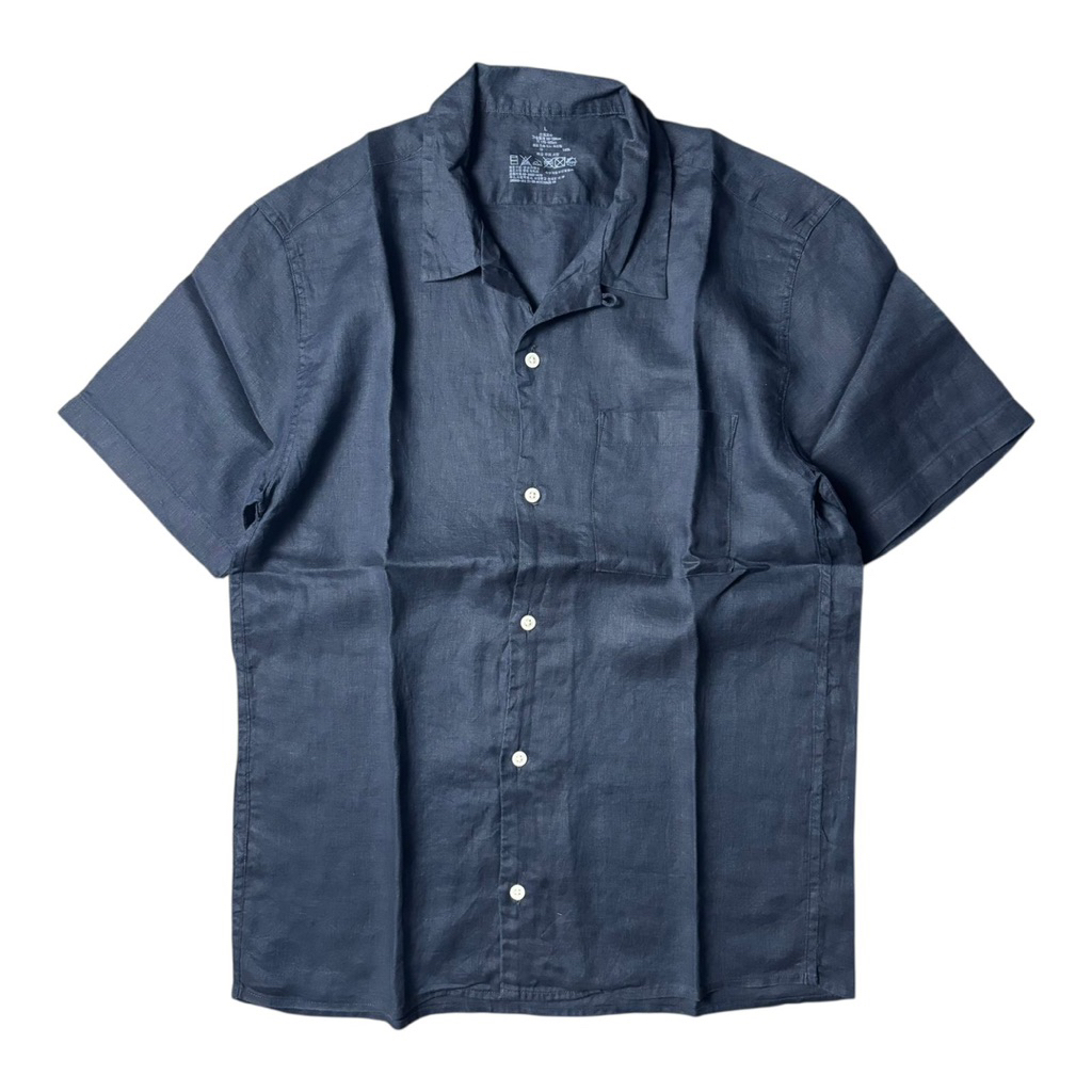Japanese Muji Loop Collar Linen Shirt