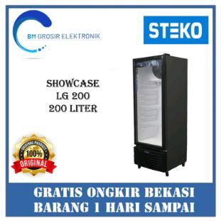 STEKO SHOWCASE LG 200 SHOWCASE 3 RAK 200 LITER PENDINGIN MINUMAN ORIGINAL BRAND