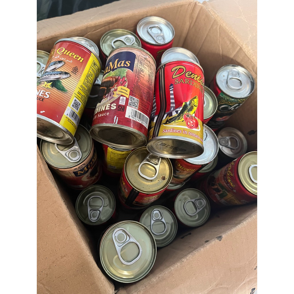 Sarden Minamas, Pasific Queen, Gaga, Pronas, Globus 155 Gram Kaleng Penyok