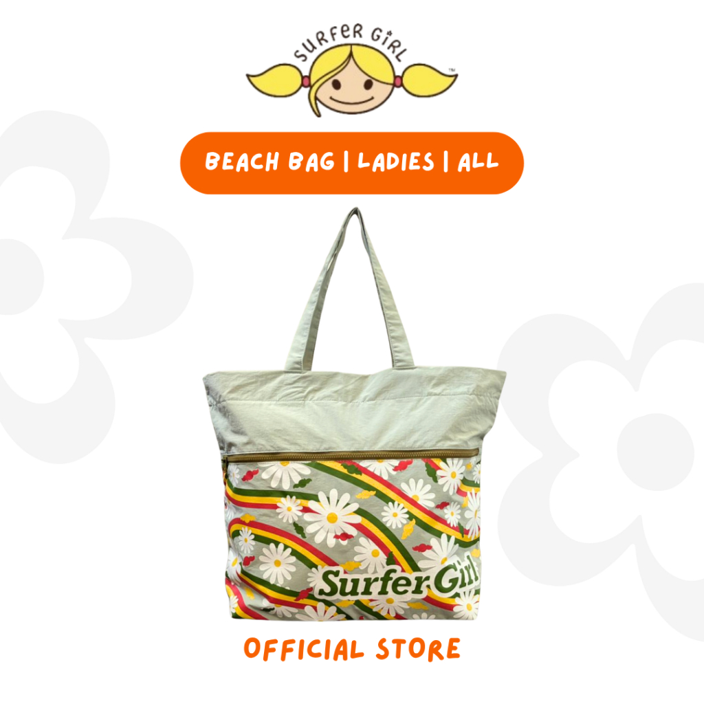 Surfer Girl Rainbow Beach Bag Green 253ABCB001GRN | Tas Pantai Wanita | Beach Bag Surfer Girl | Beac