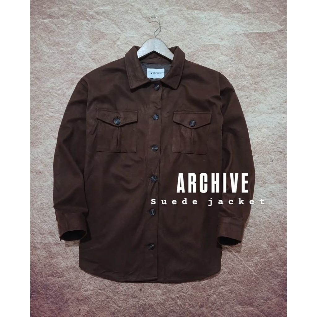 jaket outer ARCHIVE warna coklat bahan semi suede recomend bekas/second/preloved