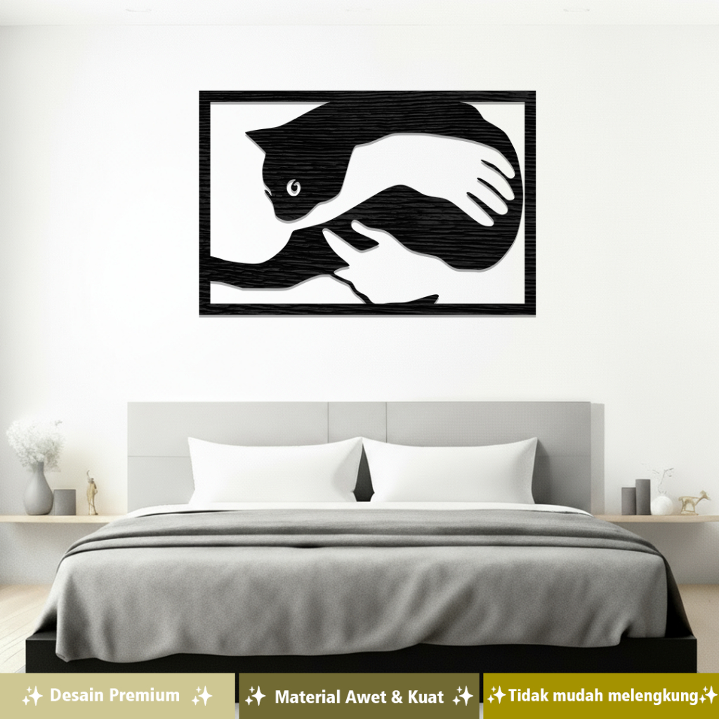 Hiasan Dinding Rumah Motif Cat Hiasan Kayu Wall Art Decoration