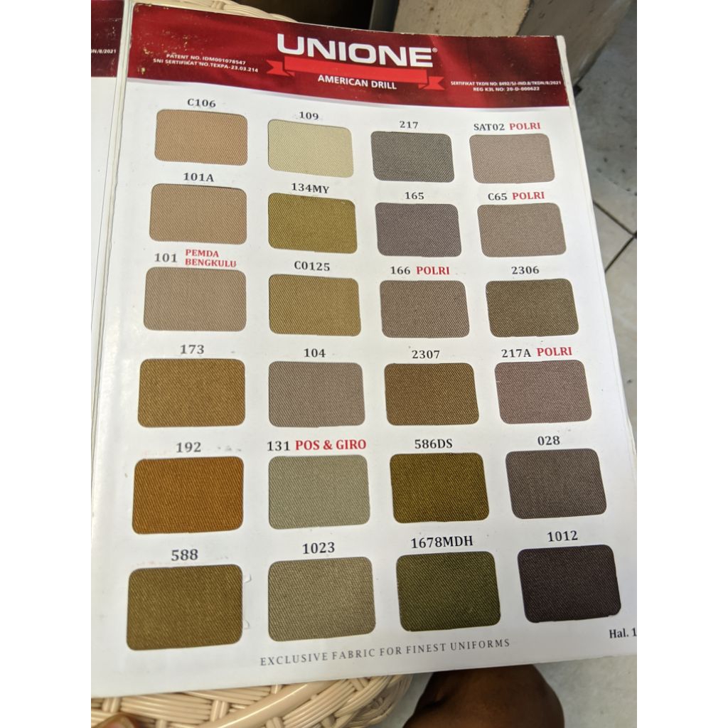 Bahan American Drill UNIONE Kain Eceran Bahan Seragam Sekolah Kain Celana Kain Kemeja Hal 14-15