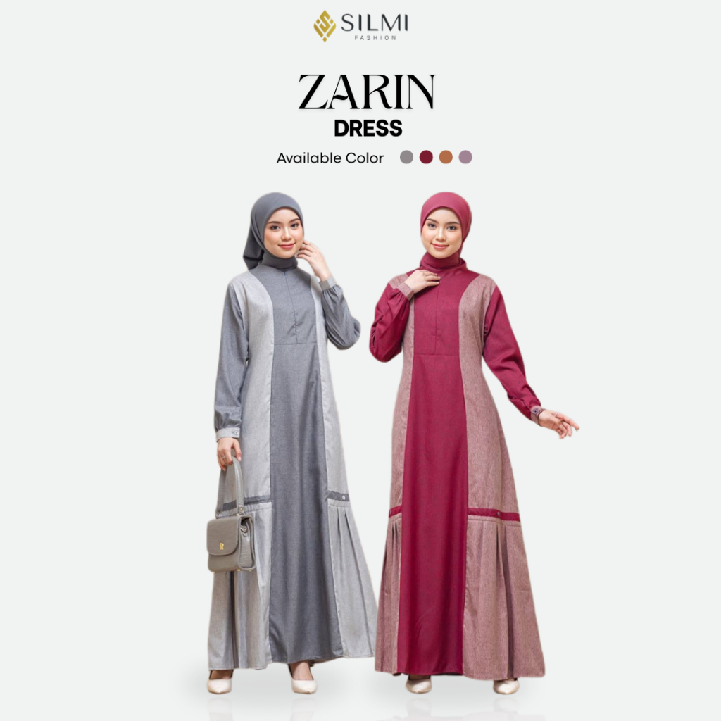 Silmi | Zarin Dress - Gamis Polos Premium - Gamis Remaja Simple Elegan