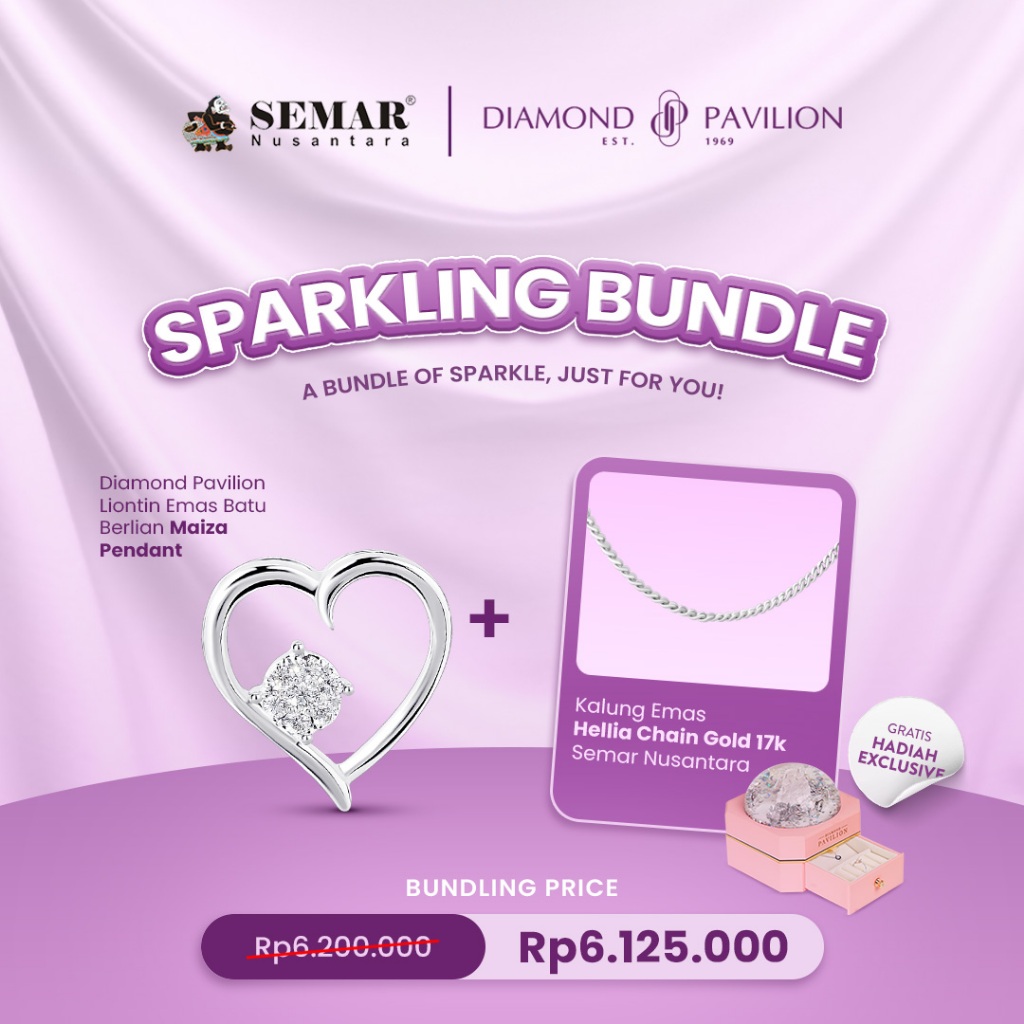 [BUNDLE] LIONTIN MAIZA DIAMOND PAVILION & KALUNG EMAS HELIA 17K SEMAR NUSANTARA