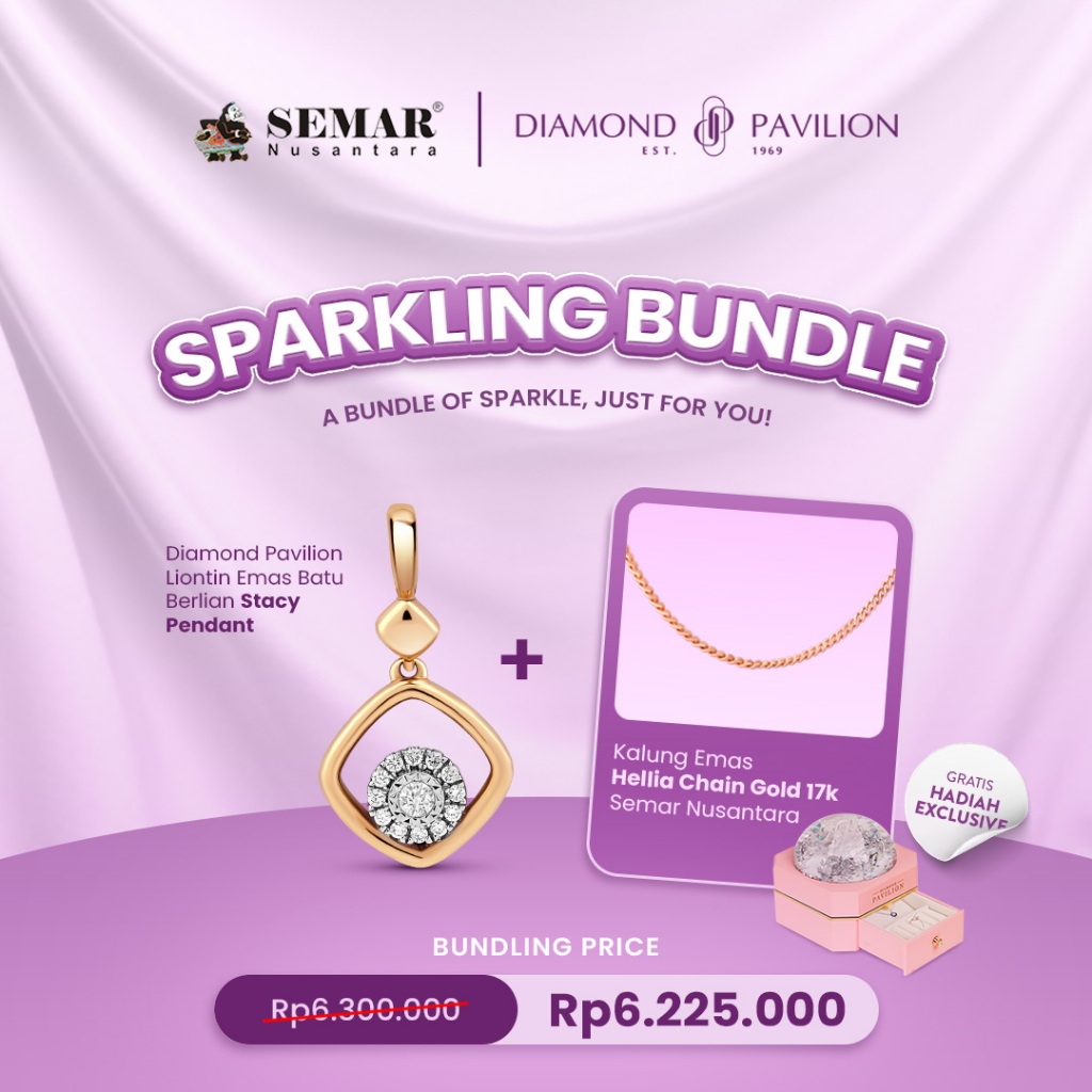 [BUNDLE] LIONTIN STACY DIAMOND PAVILION & KALUNG EMAS HELIA 17K SEMAR NUSANTARA