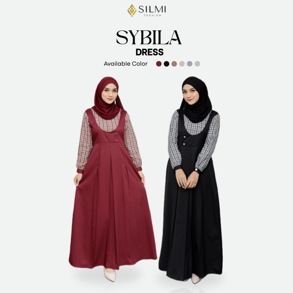 Silmi | Sybila Dress - Gamis Remaja Korean Style - Gamis Daily Remaja