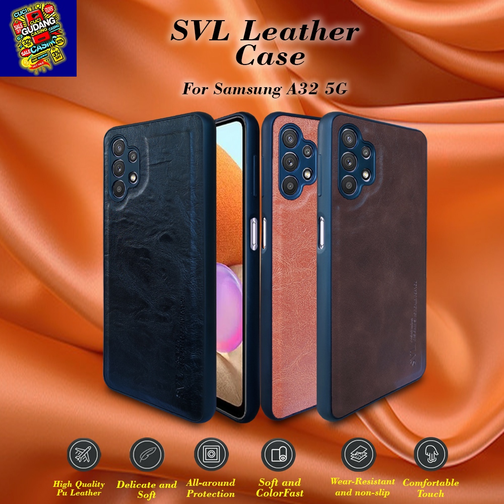 Samsung A32 5G Case SVL Leather Casing Slim Softcase Kulit Cover
