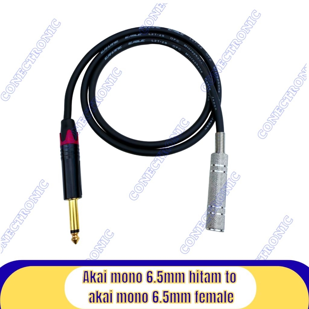 kabel sambungan audio mic jack akai 6.5mm to jack akai mono female 6.5mm connection cable