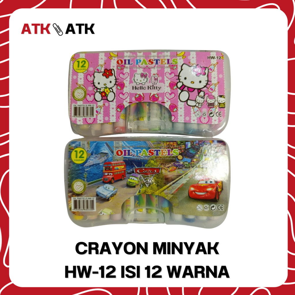 [PCS] OIL PASTEL / CRAYON MINYAK SET HW-12 12 WARNA NON TOXIC ANAK